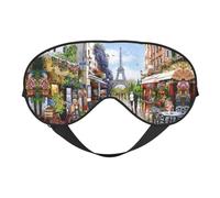 Masque de sommeil réversible avec impression de la Tour Eiffel de Paris - Idéal pour le camping, la méditation et les quarts de travail - Ajustement parfait - Pas de fuite de lumière