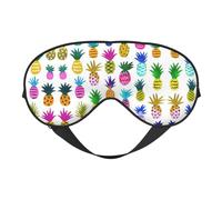 Masque de sommeil réversible avec imprimé ananas arc-en-ciel, idéal pour le camping, la méditation et les quarts de travail, ajustement parfait, pas de fuite de lumière