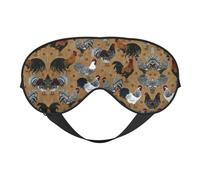 Masque de sommeil réversible avec imprimé coq brillant, idéal pour le camping, la méditation et les quarts de travail, ajustement parfait, pas de fuite de lumière