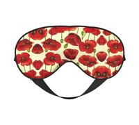 Masque de sommeil réversible avec imprimé de coquelicots rouges, idéal pour le camping, la méditation et les quarts de travail, ajustement parfait, pas de fuite de lumière