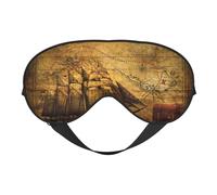 Masque de sommeil réversible avec imprimé sur le thème des pirates nautiques, idéal pour le camping, la méditation et les quarts de travail, ajustement parfait, pas de fuite de lumière