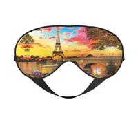 Masque de sommeil réversible avec imprimé Tour Eiffel Paris, idéal pour le camping, la méditation et les quarts de travail, ajustement parfait, pas de fuite de lumière