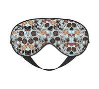 Masque de sommeil réversible avec motif carlin mignon, idéal pour le camping, la méditation et les quarts de travail, ajustement parfait, pas de fuite de lumière