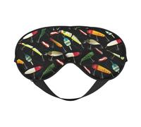 Masque de sommeil réversible avec motif de leurre de pêche, idéal pour le camping, la méditation et les quarts de travail, ajustement parfait, pas de fuite de lumière