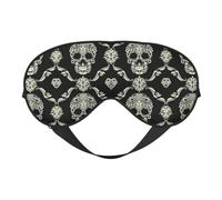 Masque de sommeil réversible avec motif floral et tête de mort, idéal pour le camping, la méditation et les quarts de travail, ajustement parfait, pas de fuite de lumière