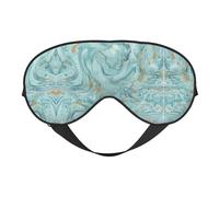 Masque de sommeil réversible avec motif marbre à l'huile dorée - Réglable et confortable