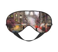 Masque de sommeil réversible avec motif Rainy Street in Paris, idéal pour le camping, la méditation et les quarts de travail, ajustement parfait, pas de fuite de lumière