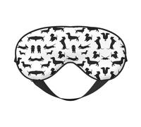 Masque de sommeil réversible avec motif teckel noir, idéal pour le camping, la méditation et les quarts de travail, ajustement parfait, pas de fuite de lumière