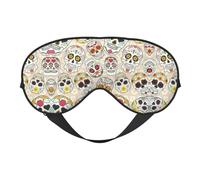 Masque de sommeil réversible avec motif tête de mort mexicain - Idéal pour le camping, la méditation et les quarts de travail - Ajustement parfait - Pas de fuite de lumière