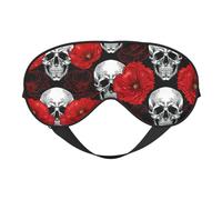 Masque de sommeil réversible avec motif tête de mort pour Halloween, idéal pour le camping, la méditation et les quarts de travail, ajustement parfait, pas de fuite de lumière