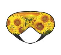 Masque de sommeil réversible avec motif tournesol, idéal pour le camping, la méditation et les quarts de travail, ajustement parfait, pas de fuite de lumière