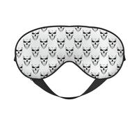 Masque de sommeil réversible avec tête de squelette monochrome sur le thème d'Halloween, idéal pour le camping, la méditation et les quarts de travail, ajustement parfait, pas de fuite de lumière