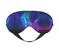 Masque de sommeil réversible imprimé feu bleu et rose, idéal pour le camping, la méditation et les quarts de travail, ajustement parfait, pas de fuite de lumière