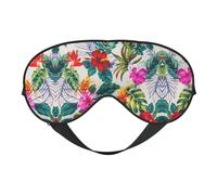 Masque de sommeil réversible imprimé fleurs et feuilles, idéal pour le camping, la méditation et les quarts de travail, ajustement parfait, pas de fuite de lumière