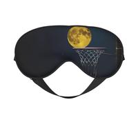 Masque de sommeil réversible imprimé lune et basket-ball, idéal pour le camping, la méditation et les quarts de travail, ajustement parfait, pas de fuite de lumière