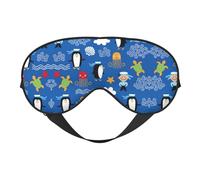 Masque de sommeil réversible imprimé tortue pingouin, idéal pour le camping, la méditation et les quarts de travail, ajustement parfait, pas de fuite de lumière