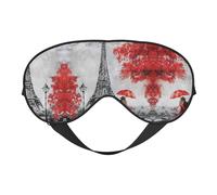 Masque de sommeil réversible Motif Tour Eiffel Paris Idéal pour le camping, la méditation et les quarts de travail, ajustement parfait, pas de fuite de lumière