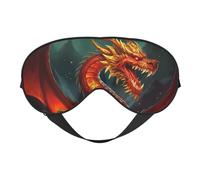 Masque de sommeil Roi Dragon in Fire pour homme et femme - Masque pour les yeux double face avec sangle réglable, doux et soyeux, bloquant la lumière et respirant, pour voyage, sieste, travail de nuit