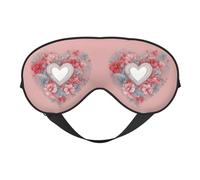 Masque de sommeil romantique avec imprimé cœur, masque doux pour les yeux avec sangle réglable pour dormir, voyager et se détendre