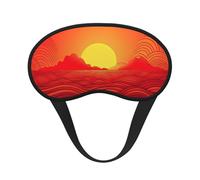 Masque de sommeil rouge au lever du soleil pour femmes, filles, hommes, masque doux et confortable pour les yeux avec sangle réglable pour voyage, yoga, sieste, travail