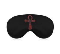 Masque de sommeil rouge égyptien antique Ankh, cache-yeux bloquant la lumière, bandeau avec sangle réglable pour femmes et hommes