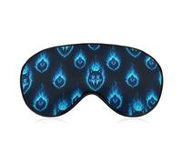 Masque de sommeil sans pression Argent Bleu Feu Flamme Loup Respirant Couvre-yeux de voyage Doux Masque occultant confortable