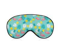 Masque de sommeil sans pression, motif flamant rose, pins et feuilles exotiques, confortable, respirant, idéal pour les voyages, doux et protecteur pour les yeux.