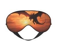 Masque de sommeil Sea Sunset Flying Dragon pour homme et femme - Masque pour les yeux double face avec sangle réglable, doux au toucher soyeux, bloque la lumière et respirant, pour voyage, sieste