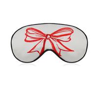 Masque de sommeil simple avec nœud en ruban rouge pour homme et femme avec sangle réglable pour voyage, yoga, sieste, travail