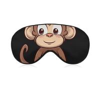 Masque de sommeil singe marron dessin animé, masque pour les yeux, confortable et doux, couverture des yeux avec bande élastique, convient pour les hommes et les femmes, convient pour voyager/dormir
