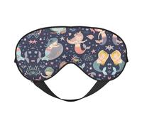Masque de sommeil sirène dans l'océan pour homme et femme avec sangle réglable facile pour les voyages
