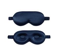 Masque De Sommeil Soie Masque for les yeux stéréoscopique 3D en soie véritable, ombrage en soie de mûrier, bande élastique sans pression for les yeux, sommeil, voyage Pour Dormir Siestes Méditation(Bl