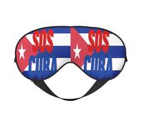Masque de sommeil SOS Drapeau de Cuba, masque de nuit, bandeau de lumière, cache-yeux doux sans pression avec sangle élastique pour la maison, les voyages, le bureau, la sieste et le yoga