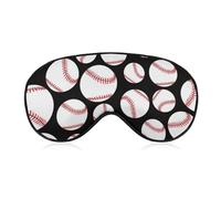 Masque de sommeil souple pour femme, avec sangle réglable, motif baseball à pois noirs et blancs, idéal pour les voyages en avion