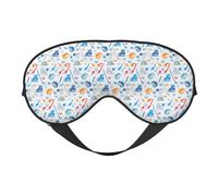 Masque de sommeil souple réversible pour la méditation et le voyage Motif imprimé d'éléments de hockey Unisexe
