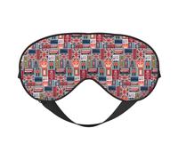 Masque de sommeil souple réversible pour la méditation et les voyages Motif symboles de l'Angleterre Unisexe