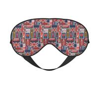 Masque de sommeil souple réversible pour la méditation et les voyages Motif symboles de l'Angleterre Unisexe