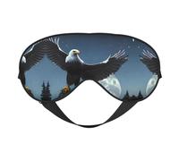 Masque de sommeil soyeux motif aigle sous les étoiles, bandeau élastique en satin doux pour homme et femme, sieste de voyage - Étoiles nocturnes silencieuses