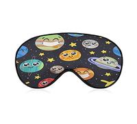 Masque de sommeil Space Star du système solaire avec sangle réglable Soft Eye Cover Blackout Blindfold pour Voyage Relax Sieste