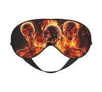 Masque de sommeil squelette de feu pour homme et femme - Masque pour les yeux double face avec sangle réglable, doux et soyeux, bloque la lumière et respirant, pour voyage, sieste, travail de nuit