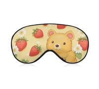 Masque de sommeil Strawberry Bear BlockLight Masque de sommeil pour les yeux Masque de sommeil de nuit confortable Masque de voyage ultra-léger pour femmes et hommes