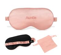 Masque de sommeil surdimensionné en satin, ultra doux, doux pour la peau et bloquant la lumière pour un sommeil profond et réparateur - Confort haut de gamme avec doublure intérieure noire pour