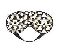Masque de sommeil tendance moderne noir blanc doré triangles bloquant la lumière réglable confortable doux couverture des yeux repos nocturne réversible