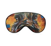 Masque de sommeil tête d'autruche drôle bandeau animal coloré pour dormir couvre-masque pour les yeux occultant élastique pour une nuit complète de voyage et de sieste
