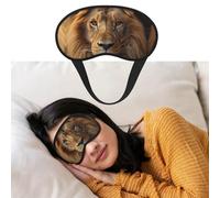 Masque de sommeil tête de lion africain, masque pour les yeux occultant doux avec sangle réglable, cache-yeux confortable pour femmes et hommes, repos profond, voyage, travail, maison