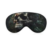 Masque de sommeil tête de mort et plantes pour homme et femme avec sangle réglable - Masque occultant doux et respirant - Antidérapant - Essentiels de voyage
