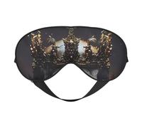 Masque de sommeil, tête de mort royale avec couronne dorée, masque de sommeil pour homme et femme, masque occultant pour voyage/sommeil