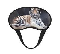 Masque de sommeil tigre assis sur un rocher pour femmes, filles, hommes, masque doux et confortable avec sangle réglable pour les yeux, occultant, pour voyage, yoga, sieste, travail