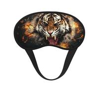 Masque de sommeil tigre rugissant en polyester, masque de sommeil bloquant la lumière, masque de sommeil de nuit, aveuglant les yeux