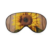 Masque de sommeil tournesol avec bois pour homme et femme - Couverture des yeux avec sangle réglable - Doux et respirant - Occultant - Antidérapant - Essentiels de voyage